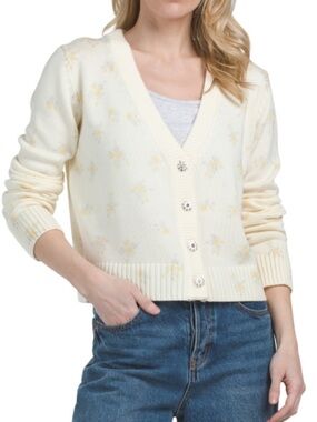 Endless Rose Cream Floral V-Neck Button Cardigan